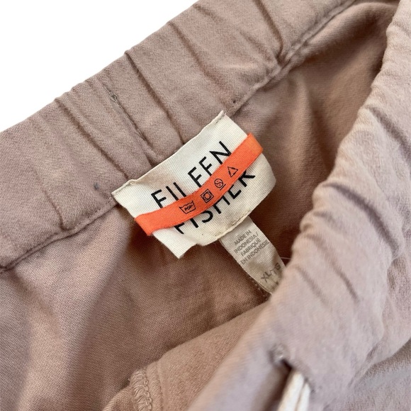 Eileen Fisher Twine Tan Organic Cotton Cropped Wide Leg Drawstring Pants XL - Picture 3 of 3